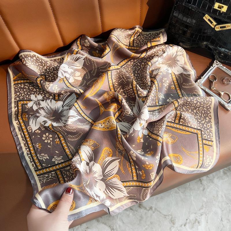 

Весна новый тутовый шелк однотонный креп сатин принт квадратный платок женский универсальный шелковый платок элегантный шелковый подарок 68cm