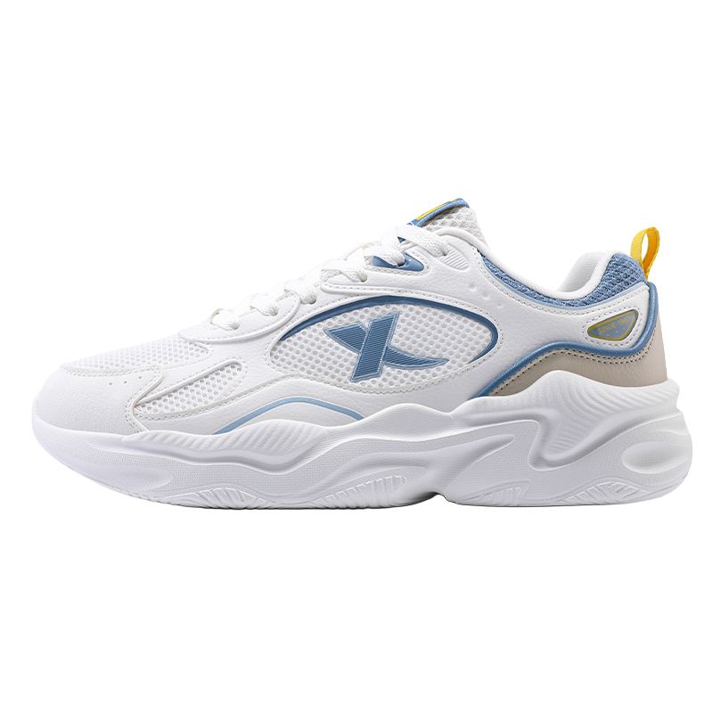 Xtep Simple Trendy Non-Slip Wear-Resistant Low-Top Casual Running Shoes Men sneakers White Blue 875319320030-1