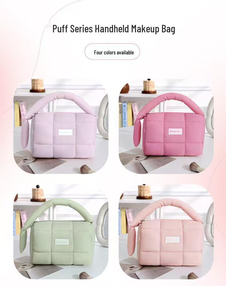 Candy Color Nylon Handbag: Large Capacity Makeup, Toiletries, and Skincare Storage Bag