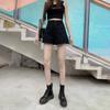 Women's High Waist A-Line Denim Shorts - Slimming, Double Button, Rolled Hem, Wide Leg, Summer Thin Style