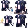 Paris Home Jersey Set Messi 30 Mbappe 7 Neymar 10 Polyester Soccer Kit