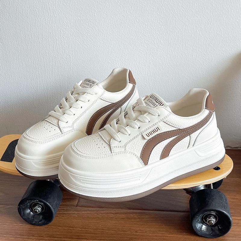 Little White Shoes Women's Platform Autumn New Heightening Casual Shoes Lace-up Single Shoes Board Shoes Running Shoes Sports Shoes