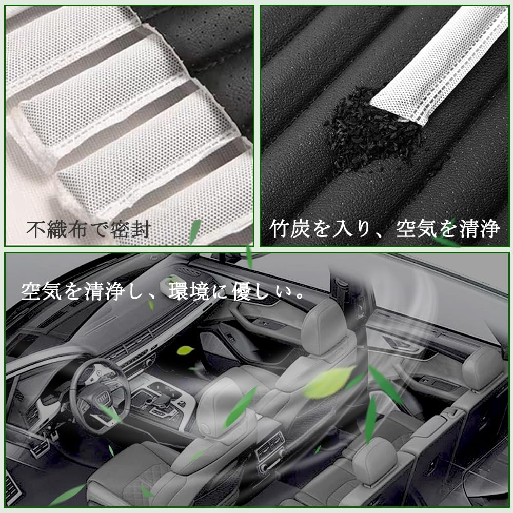 Waterproof Car Seat Covers for Kei Premium PU Universal Fit for Driver and Passenger Seats Type Cars, Leather, Breathable, Non-Slip, (Black, B)