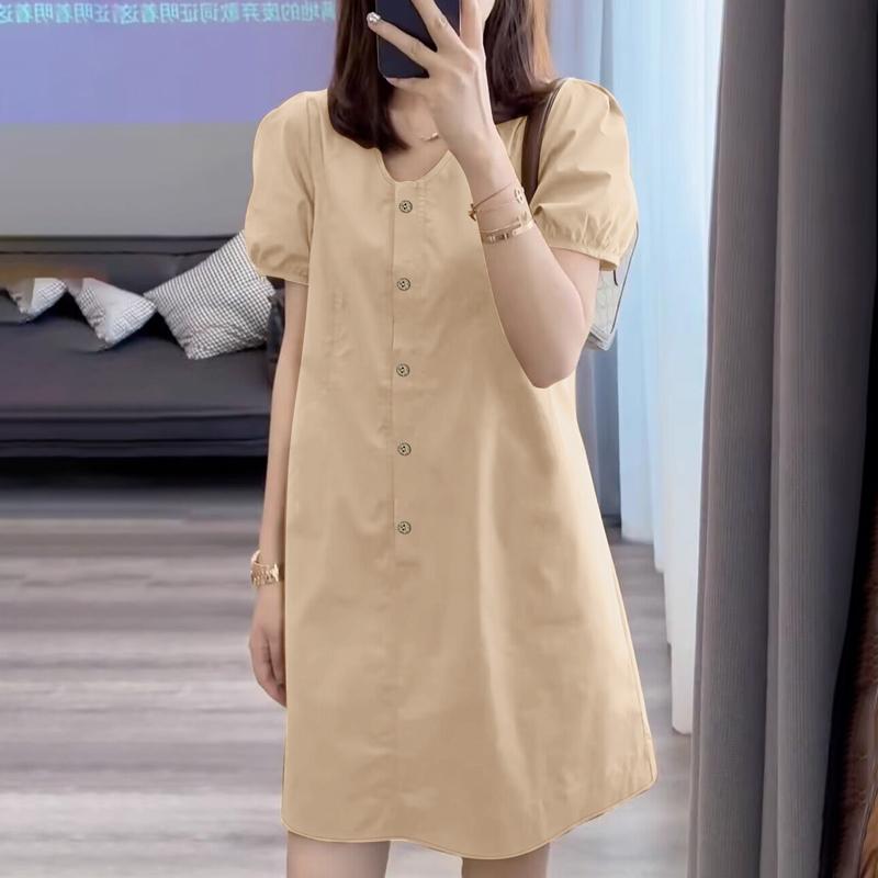 

ZANZEA Женское повседневное летнее платье с V-образным вырезом и коротким рукавом L хаки