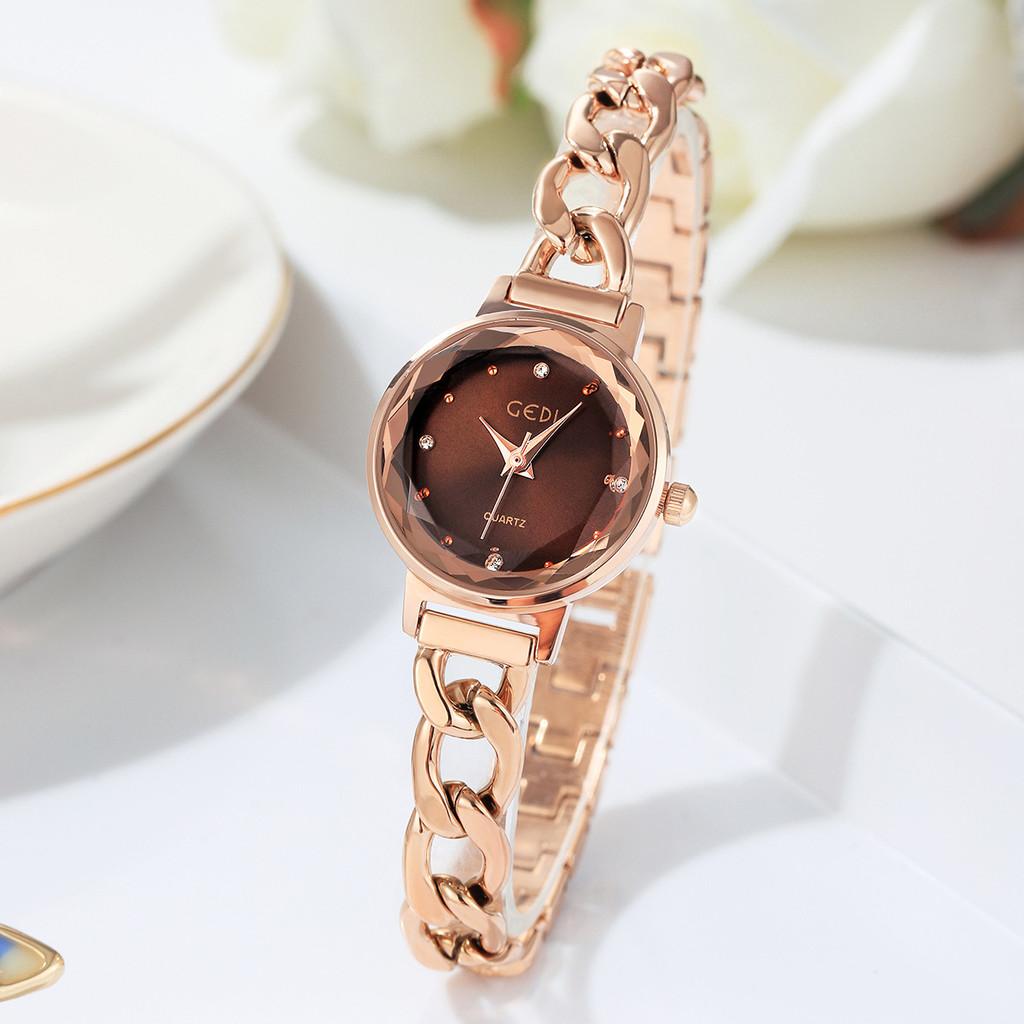 Gadi Elegant Womens Quartz Watch With Copper Chain Waterproof For Casual Daily Wear