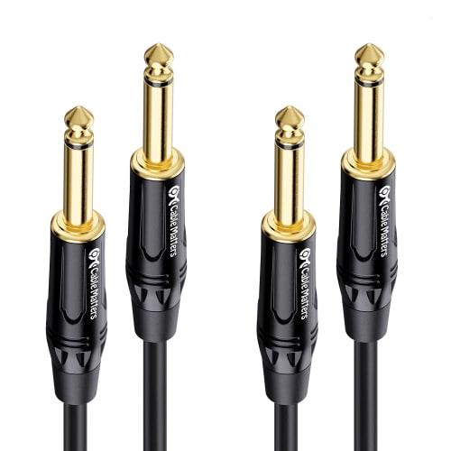 Cable Matters 2-Pack Guitar Cables, 1.8m Shielded, 6.35mm Mono Plug to TS Straight Plug, for Instruments