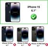 Case and Neck Strap for iPhone 15 - Transparent Soft TPU Adjustable Black Cord Phonillico®