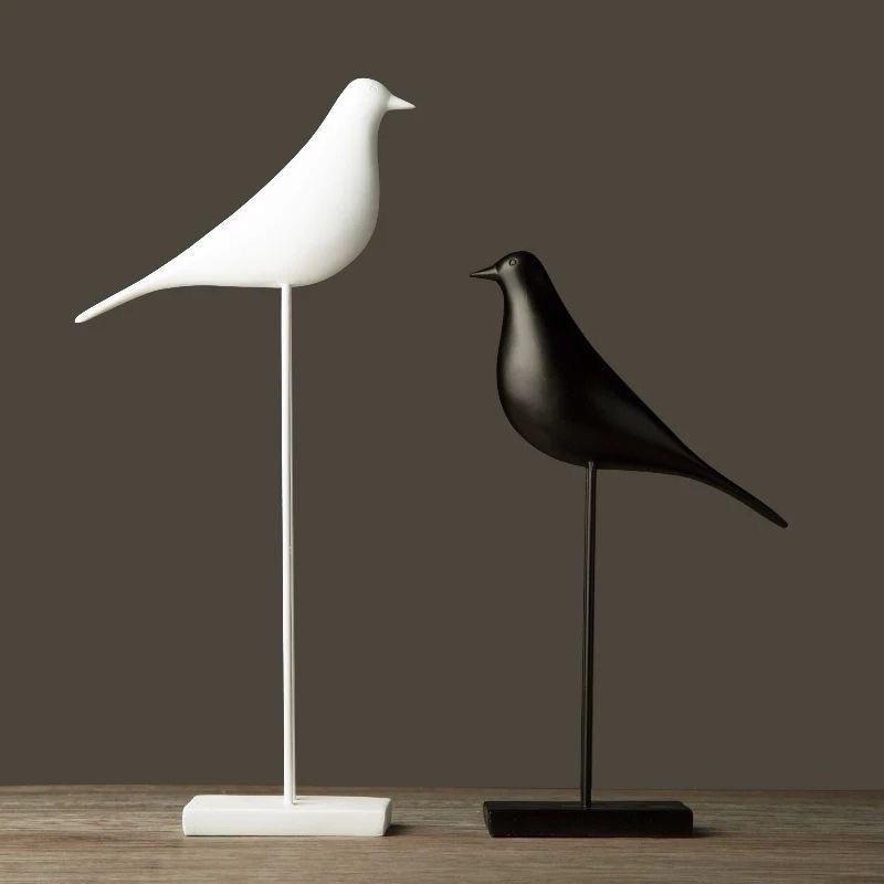 Contemporary Minimalist Nordic Bird Figurines for Modern Home or Office Decor