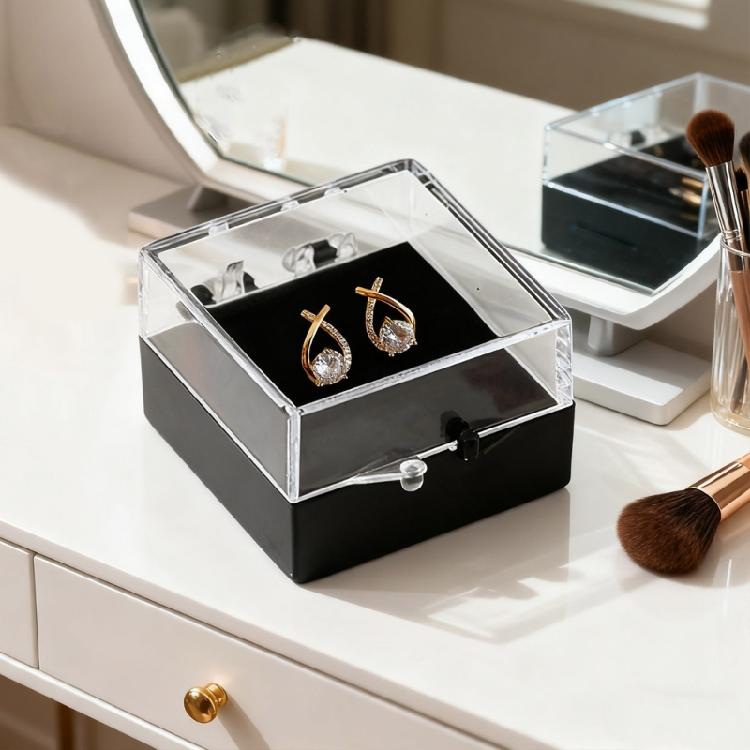 16pc Portable Plastic Jewelry Case With Closure for Ear Studs Pendants Space Saving Organization
