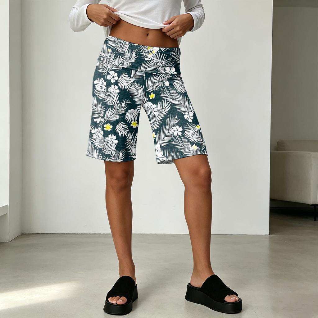 Women's High Waist Wide Leg Shorts Casual Summer Vacation Floral Print Loose Fit Comfortable Beachwear