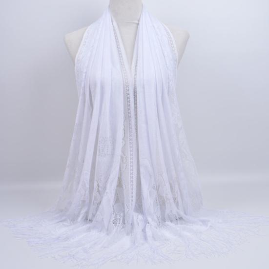 Women Chiffon Prayer Shawl Solid Color Versatile Turban Beach Towel