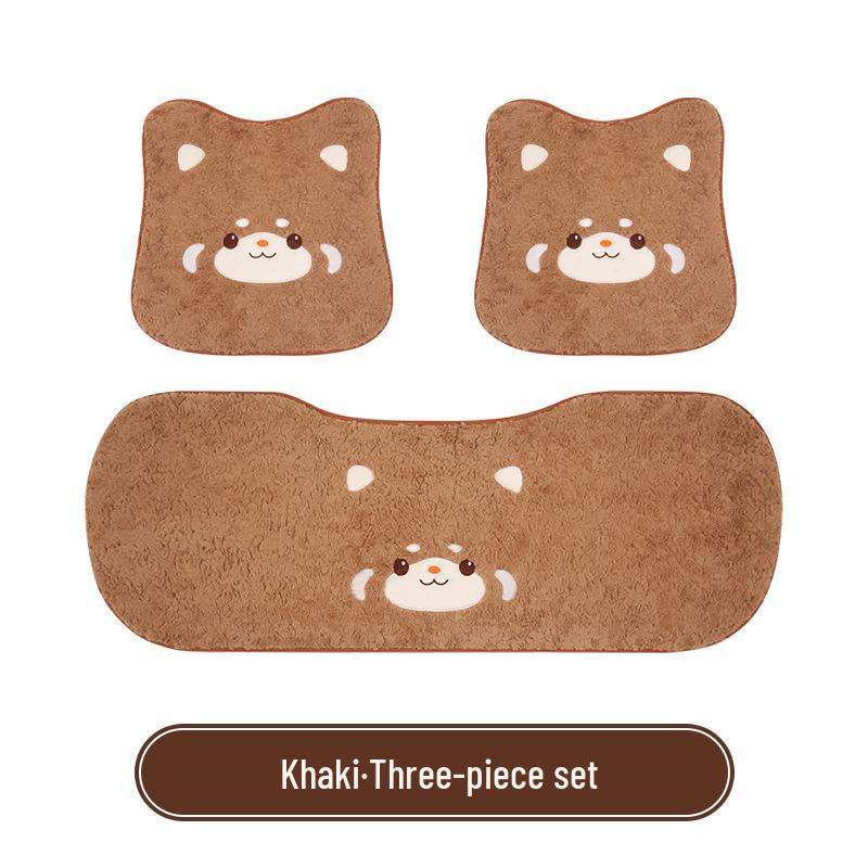 Cartoon Raccoon Winter Plush Car Seat Cushion