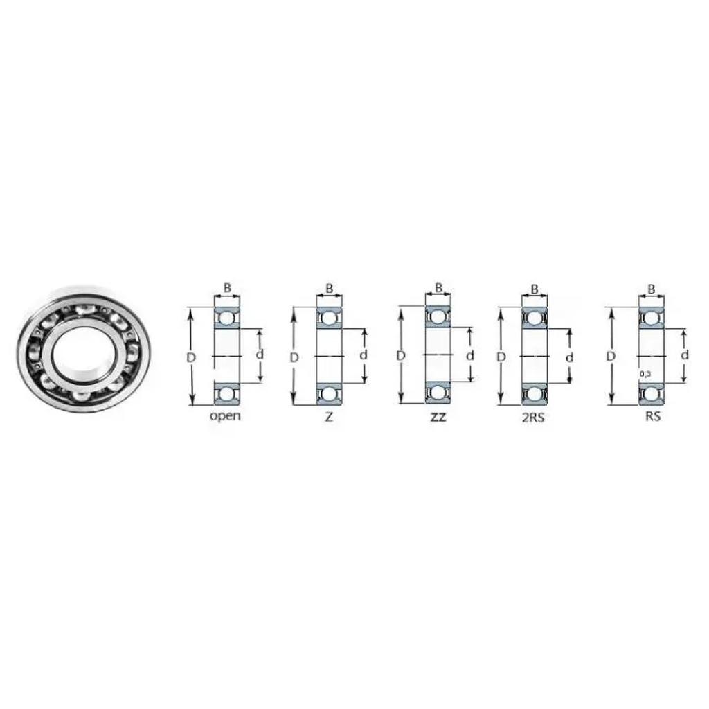 4*13*5mm Deep Groove Ball Bearings 624 ZZ/2RS/OPEN