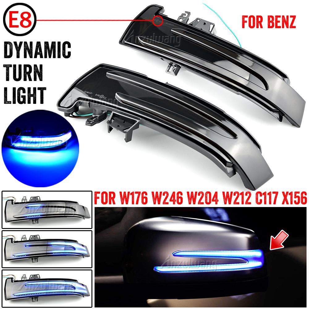 For Mercedes Benz W204 W176 W212 CLA A B C E S GLA GLK CLS Class Dynamic Led Turn Signal Rearview Mirror Indicator Blinker