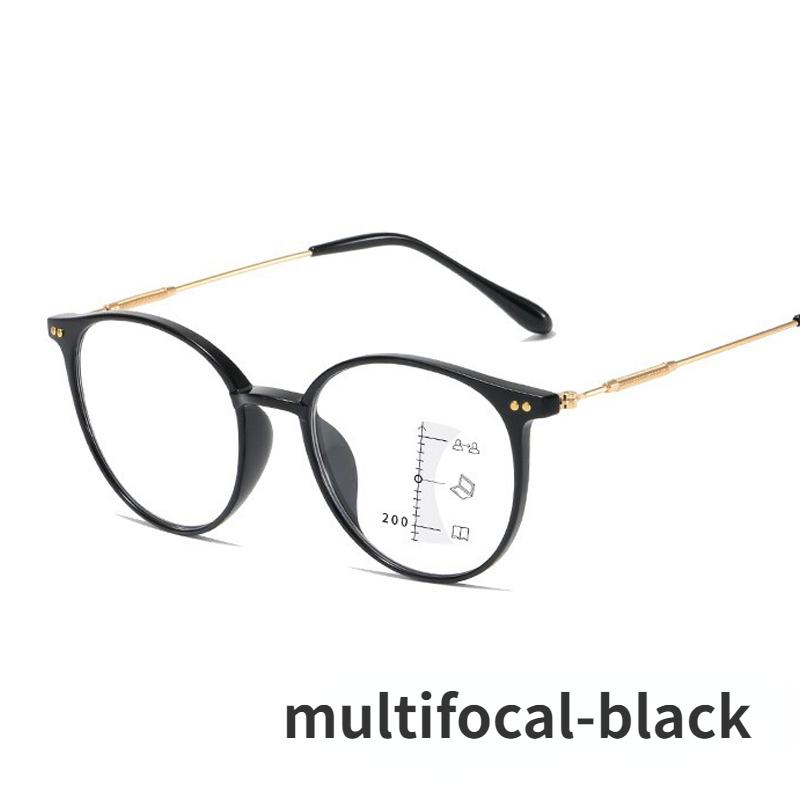 

Мужские и женские мультифокальные прогрессивные очки для чтения с защитой от синего света, очки для ближнего и дальнего света, ретро бифокальные очки, диоптрии от +1,0 до +4,0 +1.0