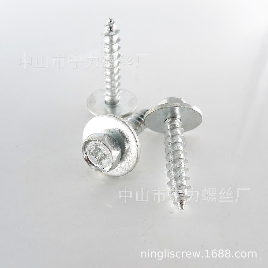 Cross Head Hex Self-Tapping Combo Screw with Flat Washer, M6*30, Bolt M8, Two-Piece.