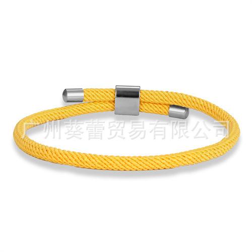 Adjustable Multi-Color Milan Rope Stainless Steel Bracelet, Male And Female Couples Red Hand Rope