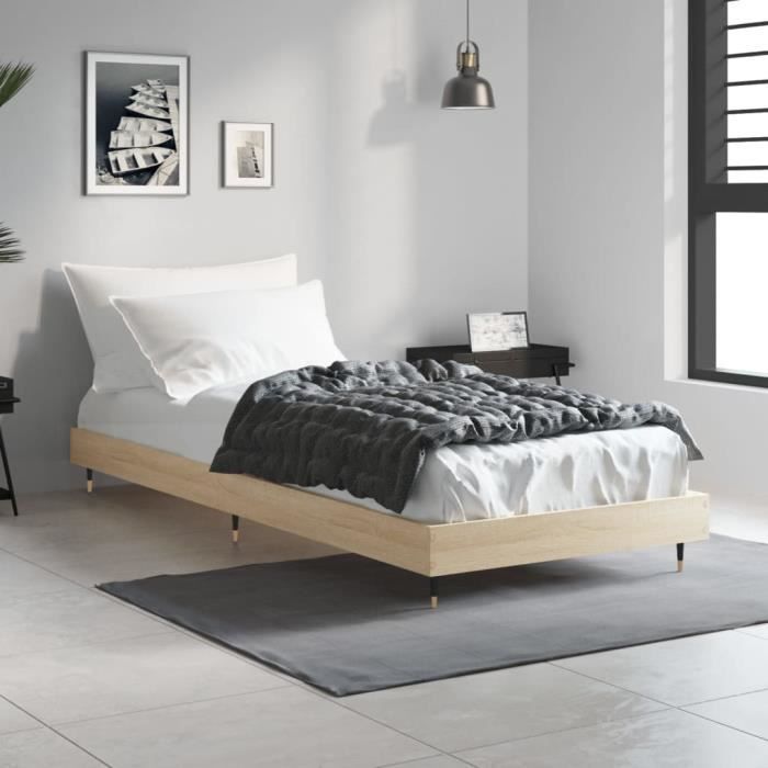 VidaXL Bed Frames Sonoma Oak 75x190 Cm Engineered Wood 832208