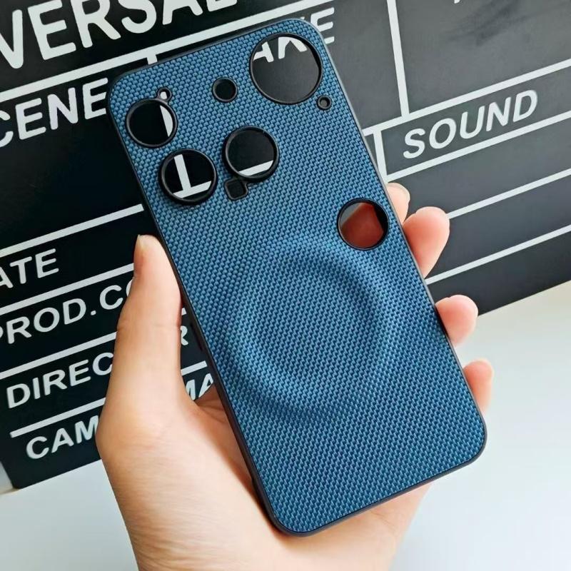 

For Nothing Phone 3 Case Metal Alloy Camera Protection Independent Buttons Vegan Leather Case Cover Artificial leather&Nothing Phone (3)