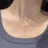 Butterfly Fringe Necklace Women Titanium Steel Simple Collarbone Chain Accessory Non Fading