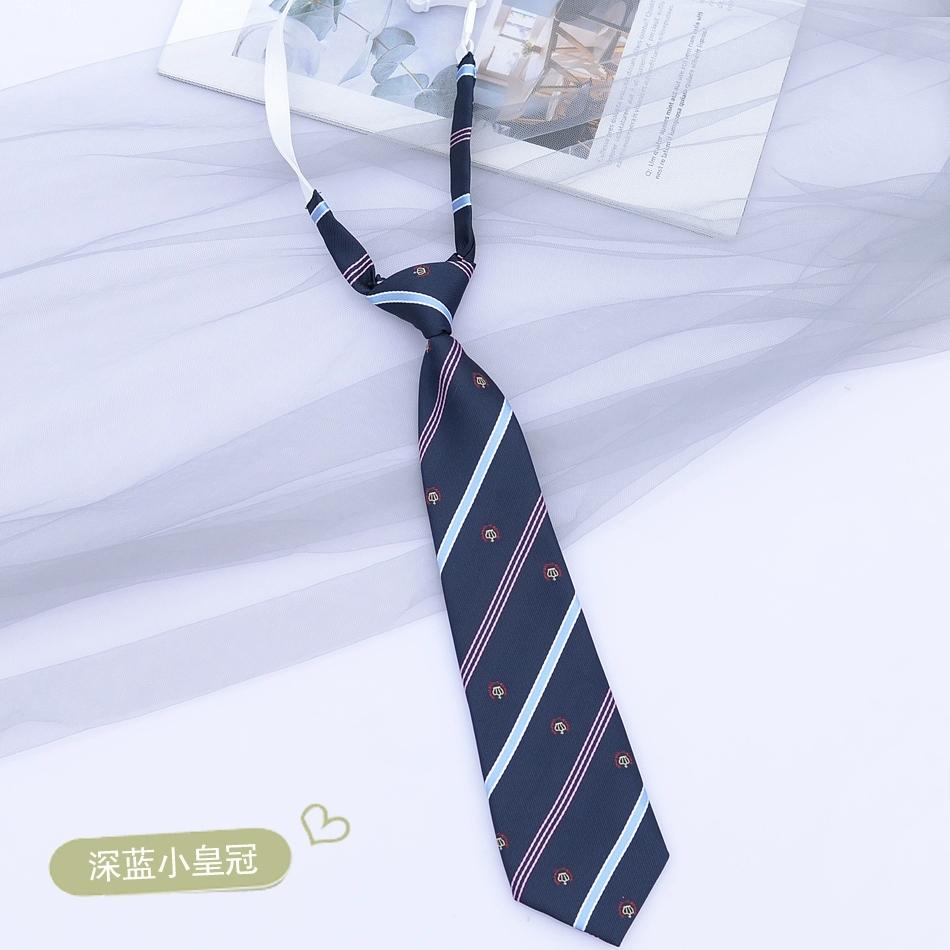 Preppy Chic JK Ties Women Young Girls Striped Necktie Retro Badge Brown Lazy-tie College Student DK Uniform Shirt Dress Cravat
