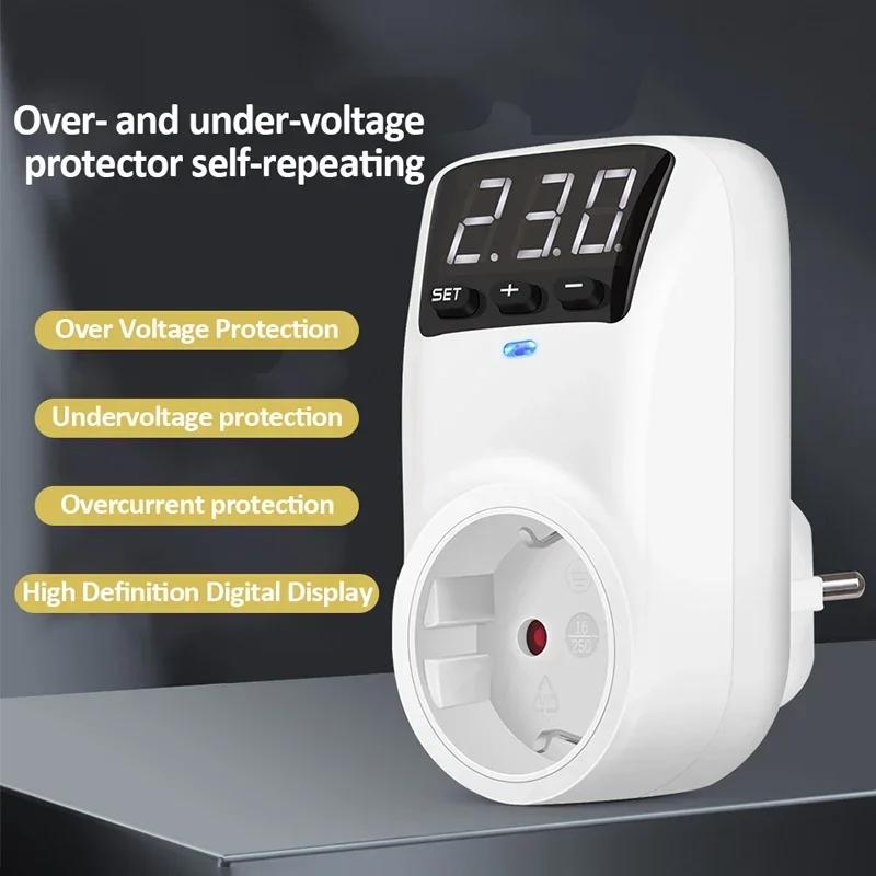 Einstellbare Spannungsschutzsteckdose 15A/16A Automatischer Überspannungsschutz EU/US-Steckdose Unter Überspannungsschutz