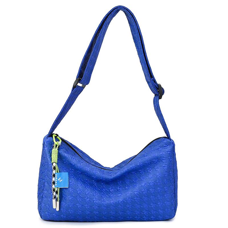 Checkered single shoulder bag, large capacity travel cross-body bag, light and casual underarm bag