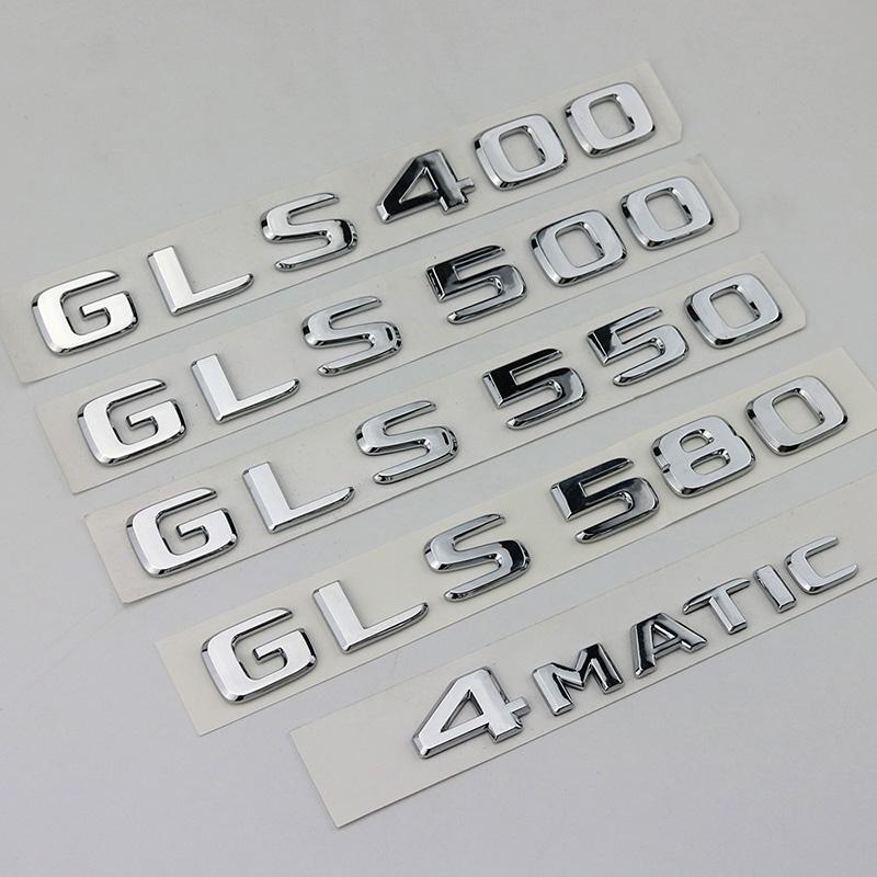 ABS 3D Chrome Letters For Car Emblem Logo Stickers Mercedes Benz GLS 63 AMG 400 450 500 550 580 X167 X166 Accessories QT1