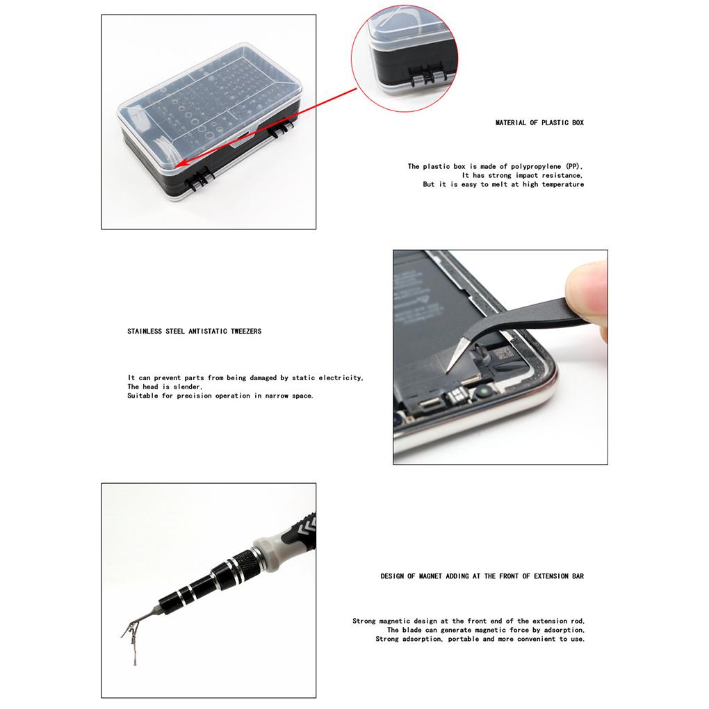 135 Pieces/set of Screwdriver Bit Set 135 In 1 Wrench Socket Set Portable Mobile Phone Watch Repair Tool