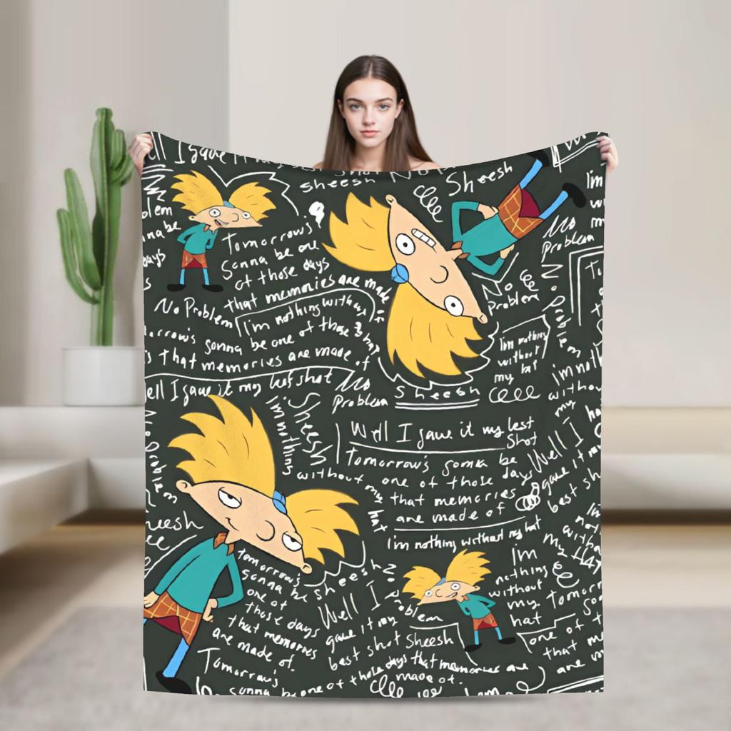 Manta do Hey Arnold Qualidade Macia Manta de Desenho Animado Inverno Crianças Adulto Sofá Cadeira Sofá Cama Colcha Gráfica