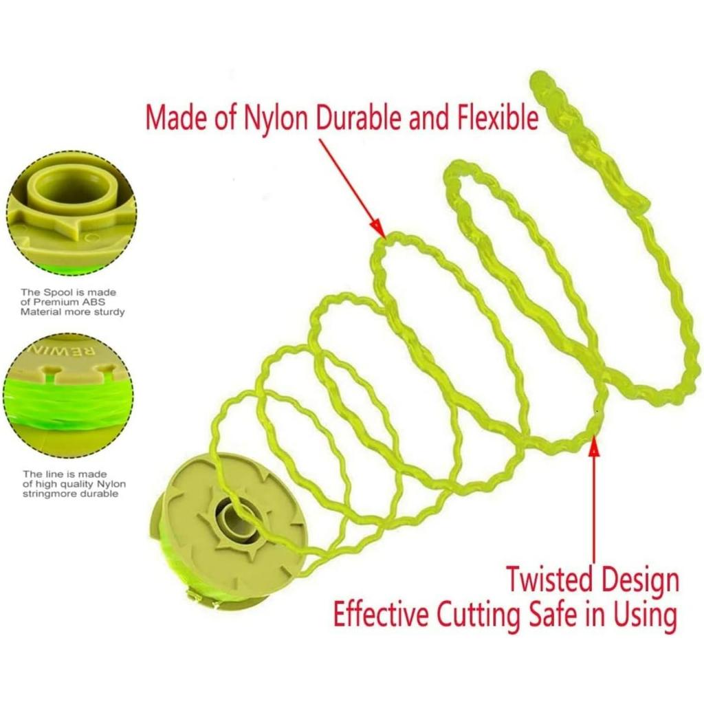 AC80RL3 String Trimmer Replacement Spool, Compatible with Ryobi One Plus+ AC80RL3 18v, 24v, and 40v Cordless Trimmers, 080 Inch Twisted Line, AC80RL3