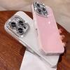 Acrylic Bling Glitter Rhinestone 2 IN 1 Candy Color Case for iPhone 16 15 14 13 12 11 Pro Max Plus Jewelled Protection Cover