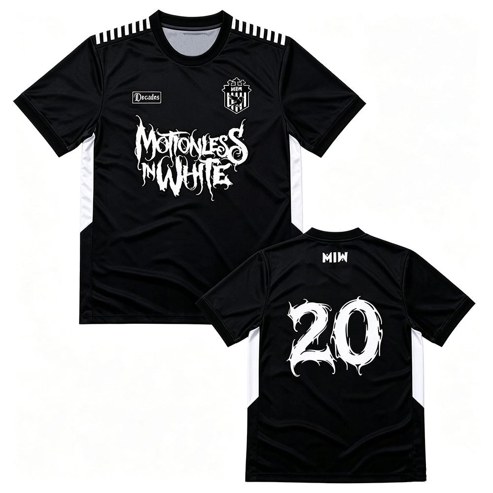 Motionless in White Die Schweiß- und Blut-Tour 2026 Fußballtrikot Rundhals Sommer Kurzarm Locker Fußball T-Shirts Herren Damen T-Shirts