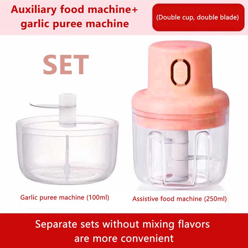 Mini Electric Garlic Chopper Meat Grinder Garlic Masher Machine Sturdy Durable Crushed Ginger Vegetable Crusher Baby Food Maker