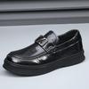 New Men's Shoes Lazy Business Hollow Casual Leather Shoes Men's Loafers Platform Versatile Leather Breathable Beanie Shoes