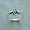 Vintage Silver Color Inlaid Imitation Turquoise Women's Ring Geometry Daily Wear Party Jewelry