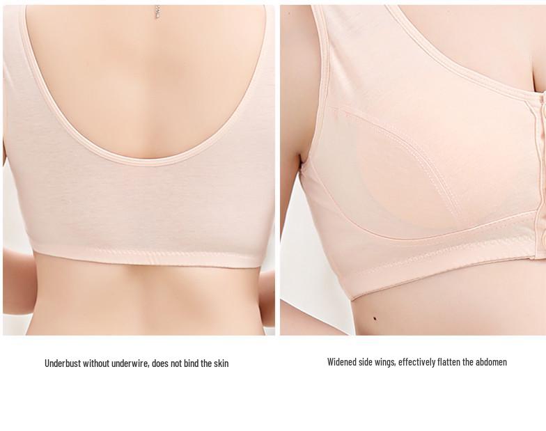 Kabelloser Baumwoll-BH mit Frontverschluss für Frauen mittleren Alters und ältere Frauen - Übergröße, ärmellos, Sommerstil