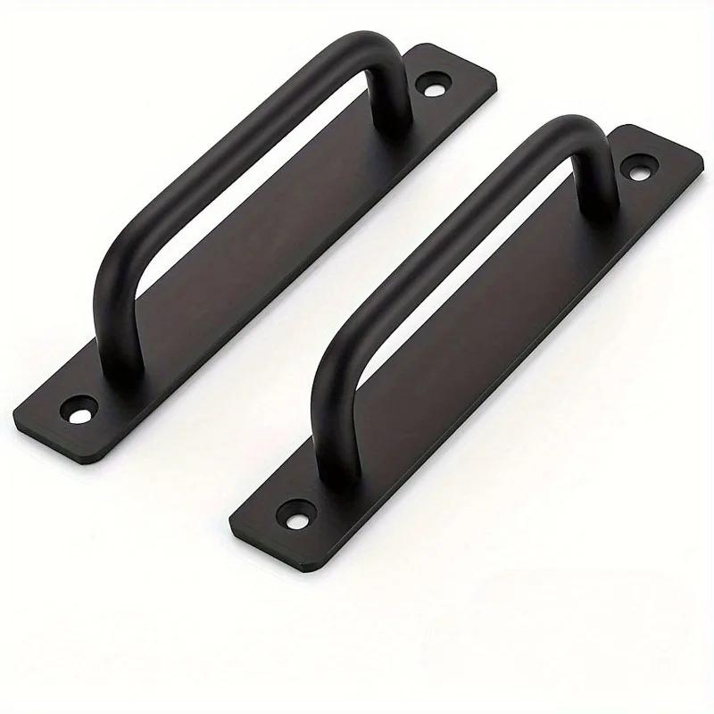 2pcs Barn Door Handles, Sliding Door Handle, Black Cabinet Handles, Door Pull Handle, Sliding Closet Door Handle for Hotels