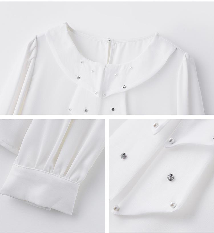 Spring 2025 Women's Fashionable Two-Piece Suit: Temperament Shirt & Midi Skirt (HR968-8)