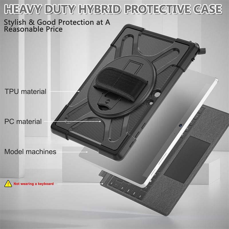 Custodia per Microsoft Surface Pro 9 8 13" 7 Plus 6 5 12,3 Pollici Cover per Laptop Antiurto Rotante a 360° per Surface Go 4 3 2 1 Funda