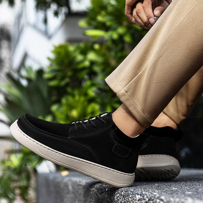 Outdoor Fashion Brand Men's Comfortable and Casual Hiking High Top Leather Shoes Autumn New Non Slip Lace Up Sports Short Boots