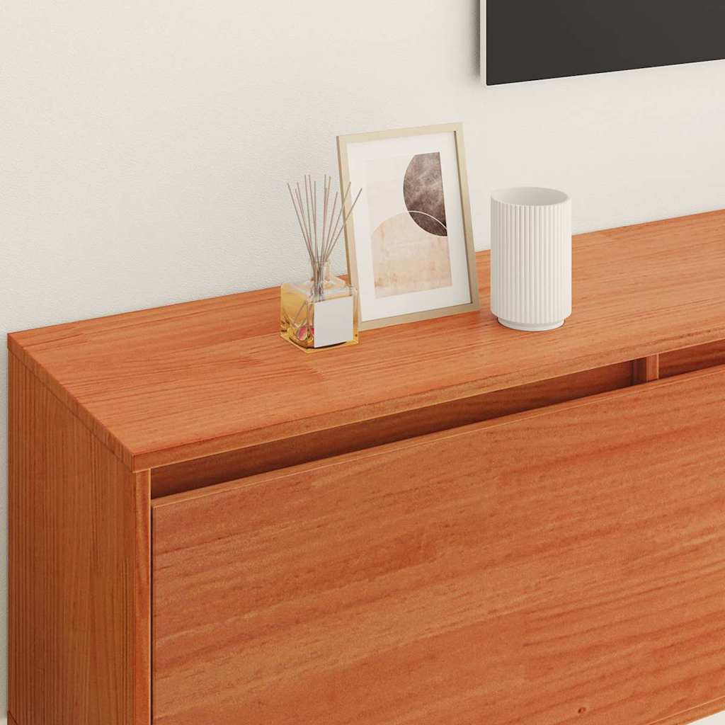 Wall Mounted Cabinet Wax Brown 100 x 30 x 35 cm Solid Pine Wood