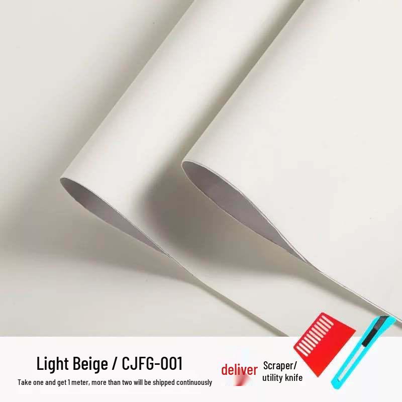 Thickened Waterproof Plain Color Self-Adhesive Wallpaper for Living Room, Bedroom, Wardrobe, Cabinet, and Furniture Renovation.