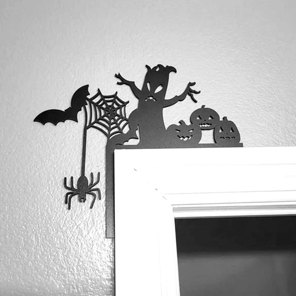 Door Topper Metal Halloween Door Ornament Scary Whimsical Doorframe Decoration For Haunted House Apartment Kitchen Dorm Bathroom