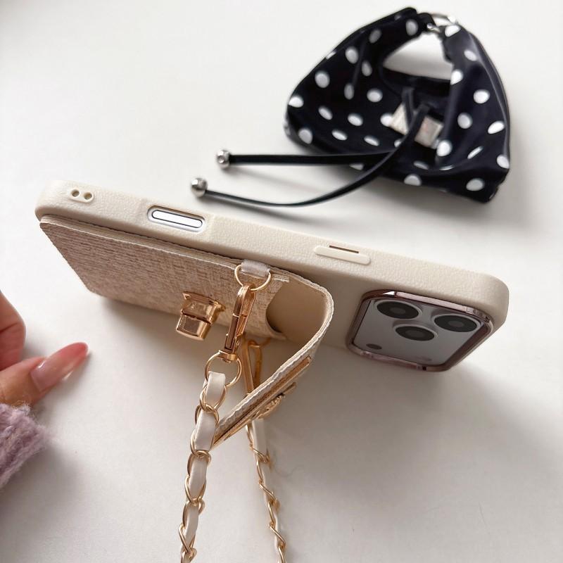 Wallet Lanyard Case for iPhone 17 Pro Max Air 11 12 13 15 16 14 Plus 16E Card Slots Crossbody Strap Leather V Fashion Bag Cover
