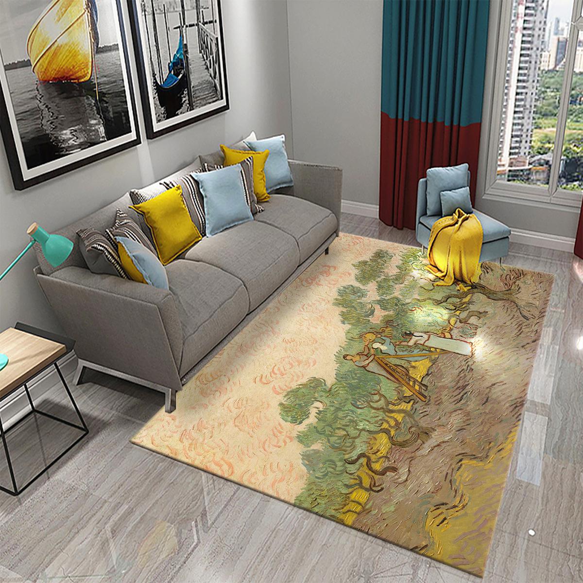 

Гостиная, спальня, кухня, ванная, дверь, нескользящий ковер, домашний мировой шедевр, ковер с картиной маслом Ван Гога 40x60cm