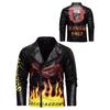 Men's PU leather jacket autumn and winter leather jacket European and American size men's oblique placket lapel motorcycle leather jacket