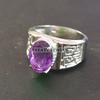 Amethyst Oval Cut Gemstone With 925 Sterling Silver Ring For Men's #A687 JL375658871564