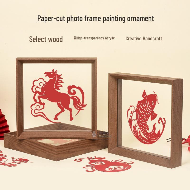 Mid-Autumn Festival & National Day DIY Paper Cut and Paint Kit: Children's Eco-Friendly Chinese Style 3D Photo Frame.