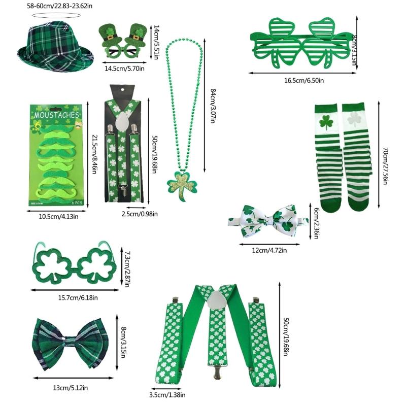 Patrick's Day Costume Accessory Irish Makeup Up Party Outfits for Men Women Halloween Cosplay Irish Festival Celebration